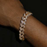 15MM BAGUETTE CUBAN LINK CHAIN & BRACELET SET - GOLD