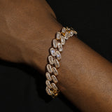 15MM BAGUETTE CUBAN LINK BRACELET - GOLD PLATED