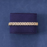 12MM DIAMOND PRONG LINK BRACELET - GOLD PLATED