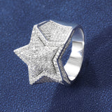 ICED STAR RING - SILVER PLATED