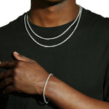 3MM TENNIS CHAIN - SILVER PLATED