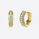 ICED HOOP EARRINGS - GOLD PLATED