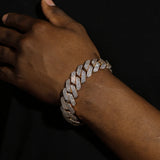 20MM DIAMOND PRONG LINK CHAIN & BRACELET SET - GOLD