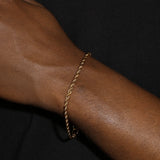 3MM ROPE CHAIN & BRACELET SET - GOLD