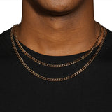 5MM CUBAN CHAIN & BRACELET SET - GOLD
