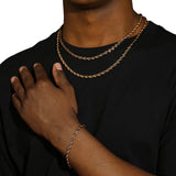 5MM ROPE CHAIN & BRACELET SET - GOLD