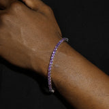 4MM PURPLE TENNIS CHAIN & BRACELET SET