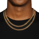 8MM CUBAN LINK CHAIN & BRACELET SET - GOLD