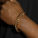 12MM CUBAN LINK CHAIN & BRACELET SET - GOLD