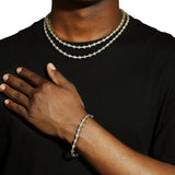 3MM HONEYCOMB CHAIN & BRACELET SET - GOLD