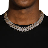 20MM DIAMOND PRONG LINK CHAIN - GOLD PLATED