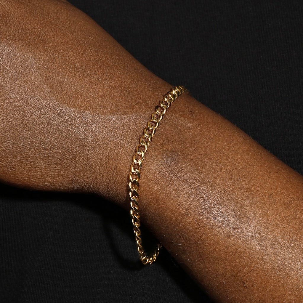 5MM CUBAN BRACELET - GOLD PLATED