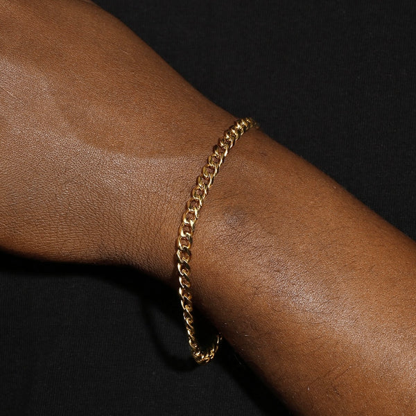 5MM CUBAN BRACELET - GOLD PLATED