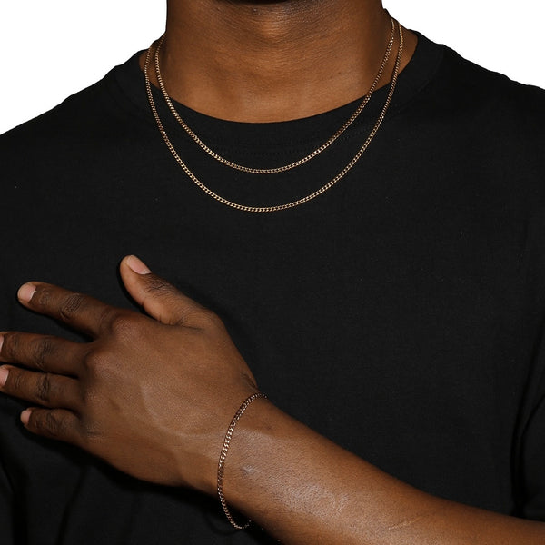 3MM CUBAN CHAIN - GOLD PLATED