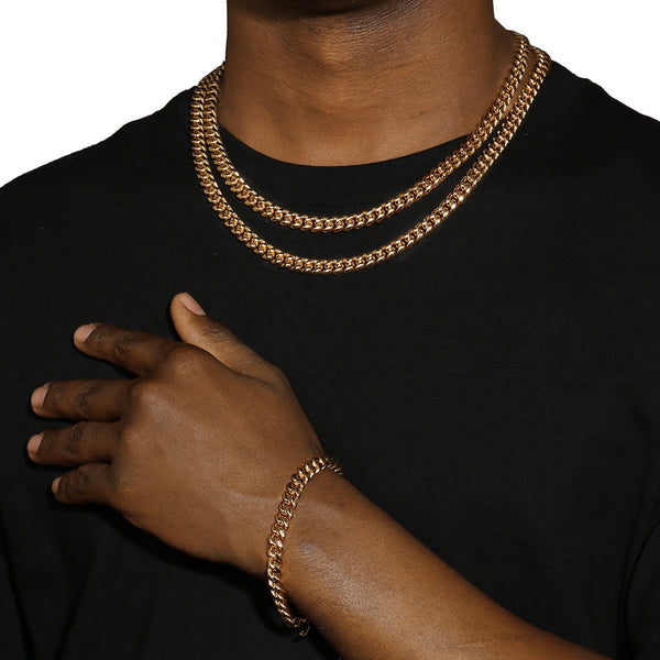 8MM CUBAN LINK BRACELET - GOLD PLATED