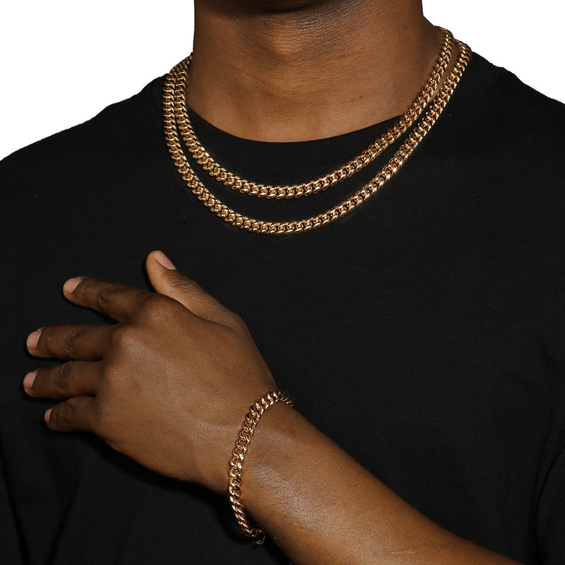 8MM CUBAN LINK BRACELET - GOLD PLATED