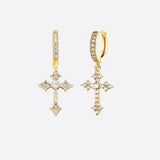 CELTIC CROSS DROP EARRINGS - GOLD PLATED