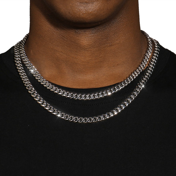 8MM CUBAN LINK CHAIN - SILVER PLATED