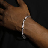BLACK MOTIF TENNIS CHAIN & BRACELET SET