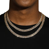 10MM DIAMOND PRONG LINK CHAIN & BRACELET SET - GOLD