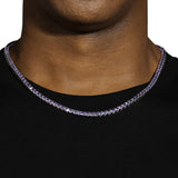 4MM PURPLE TENNIS CHAIN & BRACELET SET