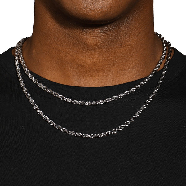 5MM ROPE CHAIN - SILVER PLATED