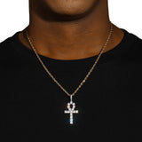 ICED ANKH PENDANT - GOLD PLATED