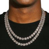 10MM CLUSTERED TENNIS CHAIN - SILVER PLATED