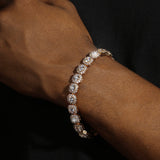 10MM CLUSTERED TENNIS CHAIN & BRACELET SET - GOLD