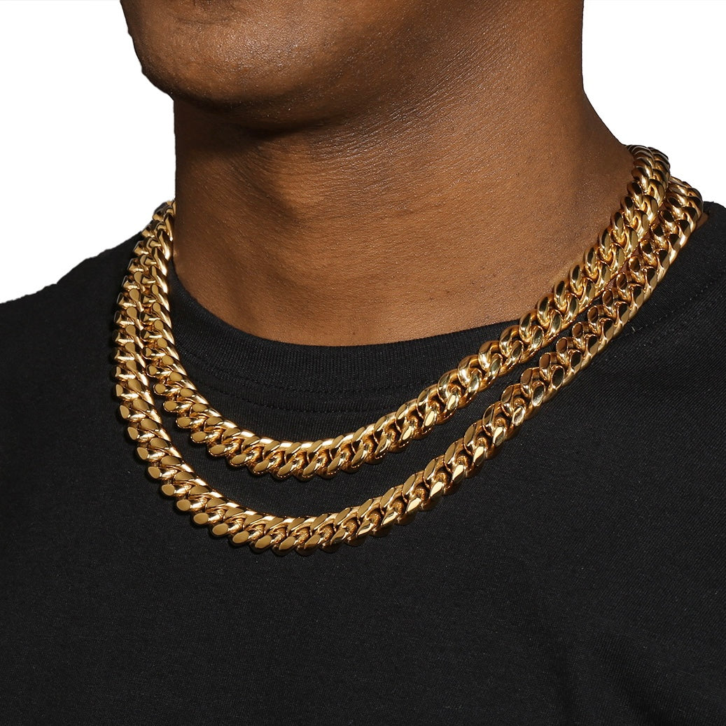 12MM CUBAN LINK CHAIN - GOLD PLATED