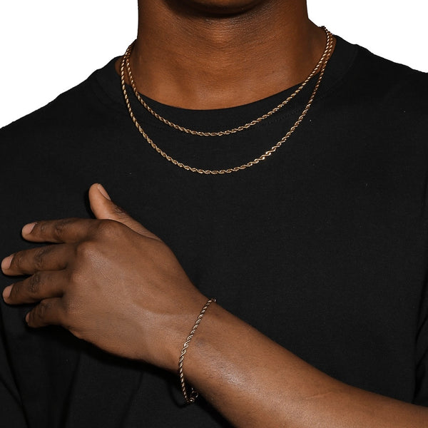 3MM ROPE CHAIN - GOLD PLATED