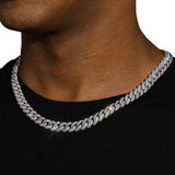 10MM ICED CUBAN LINK CHAIN - SILVER PLATED