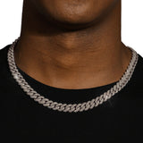 10MM ICED CUBAN LINK CHAIN - SILVER PLATED