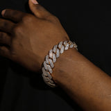 20MM DIAMOND PRONG LINK BRACELET - GOLD PLATED