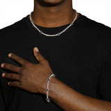 BLACK MOTIF TENNIS CHAIN & BRACELET SET
