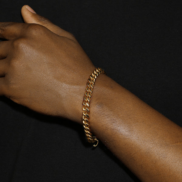 8MM CUBAN LINK BRACELET - GOLD PLATED