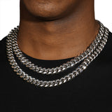 12MM CUBAN LINK CHAIN - SILVER PLATED