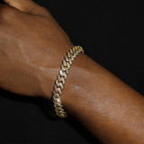10MM DIAMOND PRONG LINK BRACELET - GOLD PLATED