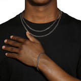 5MM CUBAN BRACELET - SILVER PLATED
