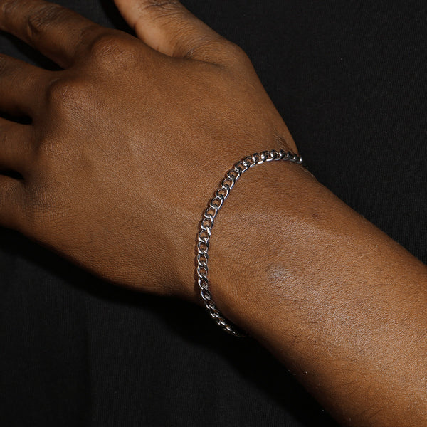5MM CUBAN BRACELET - SILVER PLATED