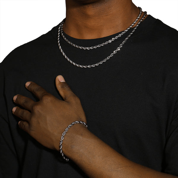 5MM ROPE CHAIN - SILVER PLATED