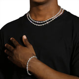 MOISSANITE HONEYCOMB CHAIN & BRACELET SET