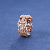 PAVÉ LINK RING - ROSE GOLD PLATED