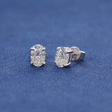 MOISSANITE MEDIUM OVAL STUDS- 925 SILVER - VVS1