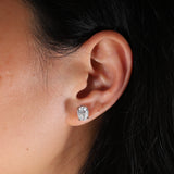 MOISSANITE LARGE OVAL STUDS- 925 SILVER - VVS1