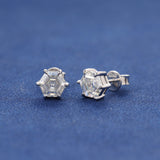MOISSANITE HEXAGON STUDS - 925 SILVER- VVS1