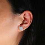 MOISSANITE MICRO PAVÉ STUDS- 925 SILVER - VVS1