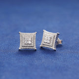 MOISSANITE SQUARE HALO STUDS- 925 SILVER - VVS1