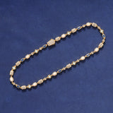6MM BLUE GEMSTONE CHAIN – GOLD PLATED
