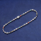 6MM RED GEMSTONE CHAIN – SILVER PLATED